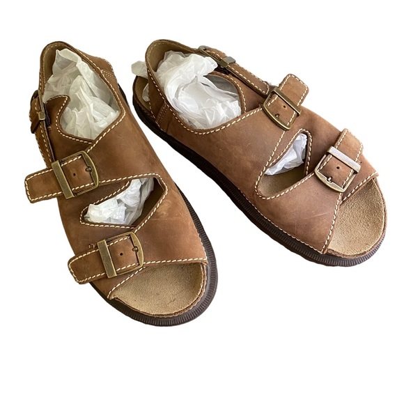 ARIZONIA JEAN CO Y2K Buckle Brown Suede Fisherman Platform Sandals Men's - Picture 3 of 9